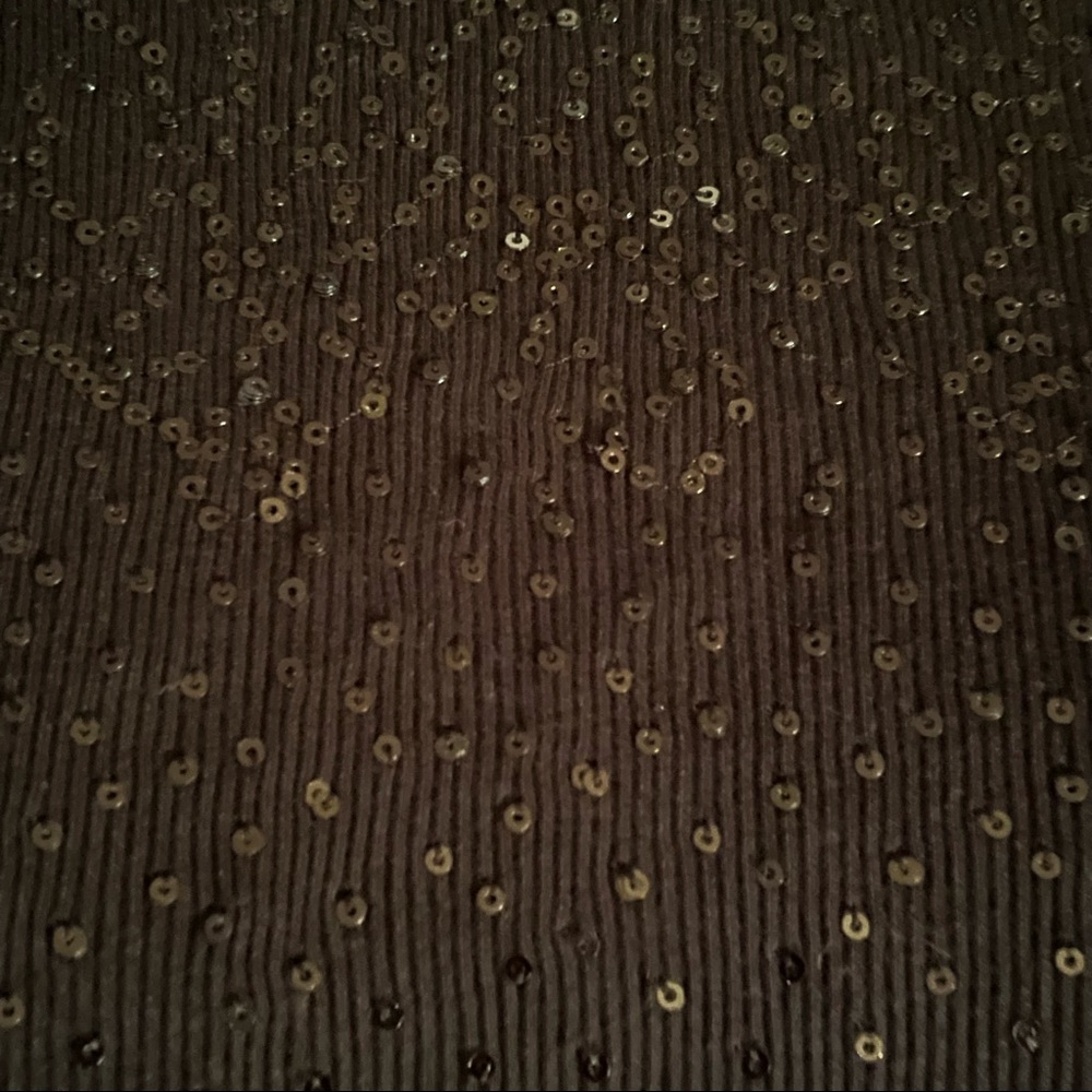 Quacker Factory Black Sequined Ribbed Knit Top - image 7